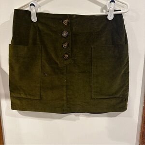 BDG Dark Olive Pencil Skirt with Buttons women’s medium